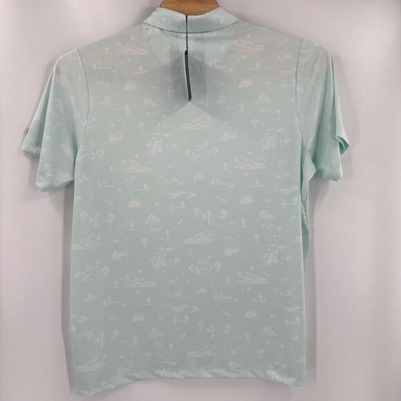 Bad Birdie Mens 2XL "The Southwest Loop" Mint Green Short Sleeve Polo Shirt NWT - Picture 6 of 6